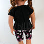 Skull & Crossbones Knee Length Cut-Off Jean Shorts for 18 Inch Dolls - itty.bitty dolls-1