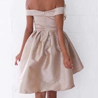 A-Line High Low Off Shoulder Sleeveless Homecoming Dresses Under 100 - Thumbnail 1