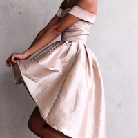 A-Line High Low Off Shoulder Sleeveless Homecoming Dresses Under 100 - Thumbnail 3