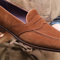 New Handmade Men's Brown Ankle Suede Shoes, Bespoke Dress Formal Shoes - Thumbnail 1