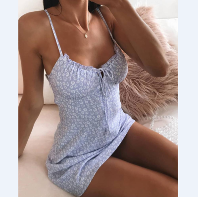 Sling Flounced Printed Mini Dress