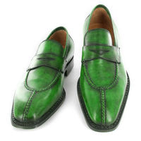 New Men's Decent Greenish SplitToe Handmade Formal Party Wear Leather Shoes - Thumbnail 1
