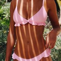 Fashion Sexy Solid Color Two Piece Bikini Sets - Thumbnail 1