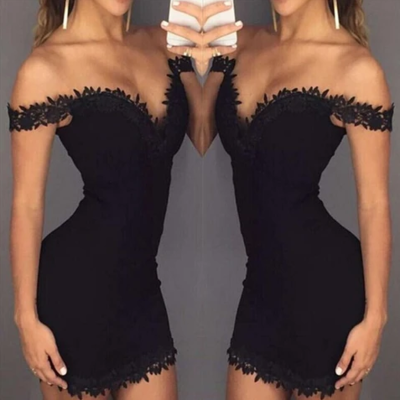 Design V-Neck Sexy Lace Dress