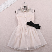 Sweet Bow Belt Sleeveless Dress - Thumbnail 2