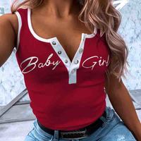 Sexy Women's V-Neck Button Vest Top - Thumbnail 3