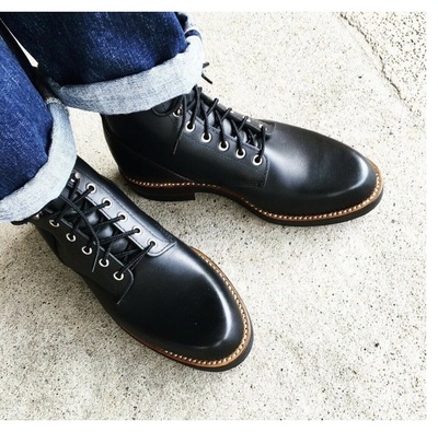 Pure Handmade Black Genuine Leather Lace up Ankle Boots for Men's