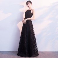 Black long prom dress black evening dress - Thumbnail 1