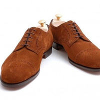Decent Handmade Brown CapToe Lace Up Formal Shoes - Thumbnail 1