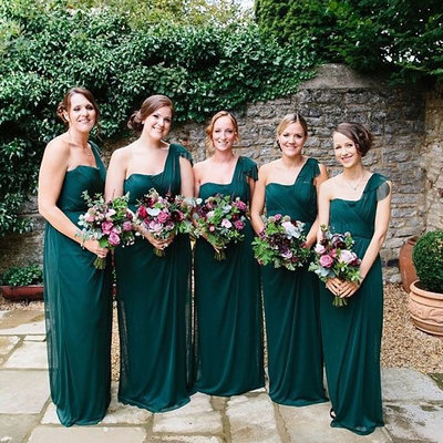 One Shoulder Long Bridesmaid Dresses Under 100