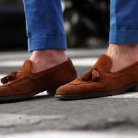 Handmade Men New Stylish Brown Boat Design Decent Wear Formal Shoes - Thumbnail 1