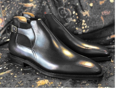 Handmade Men Black Chelsea Boots, Men Monk Strap Dress Boots, Formal Boot