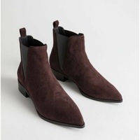 New Handmade Men Chelsea Suede Pointed Toe Pure Leather Brown Ankle Boots - Thumbnail 4