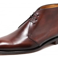 Hand Crafted Men's Brown Half Ankle Lace Up Leather Casual Fashion Boot - Thumbnail 1