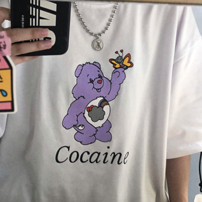 Free shipping-"cocaine" care bear tee - Thumbnail 4
