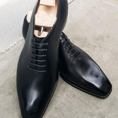 Best wearing handmade classic blackish leather lace up shoes