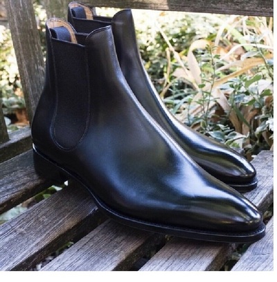 Handmade Men Black Chelsea Boots for
