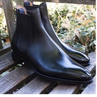 Handmade Men Black Chelsea Boots for - Thumbnail 4