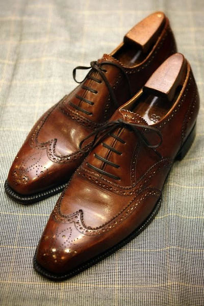 New Handmade Dark Brown Oxfords WingTip Brogue Lace Up Leather Formal Shoes