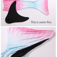 Wade Summer Mermaid Swimsuit ,Sexy Suit Swimsuit with Fins Split New 3 Piece - Thumbnail 2