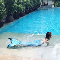 Wade Summer Mermaid Swimsuit ,Sexy Suit Swimsuit with Fins Split New 3 Piece - Thumbnail 1