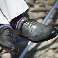 Men New Oxfords Beauty Wingtip Lace Up Formal Black Gray Tone Leather Shoes - Thumbnail 1