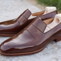 New Dark Brown Beauty Penny Loafer Handmade shoes For Gentleman - Thumbnail 4