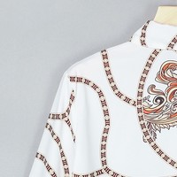 Temperament Chain Long Sleeve Printed Shirt - Thumbnail 4