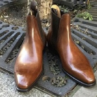New Handmade Tan Shaded Chelsea Boots for Men - Thumbnail 4
