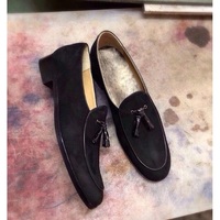 Handmade Men Dress Suede Shoes, Moccasin Shoes for Men, Real Leather Shoes - Thumbnail 1