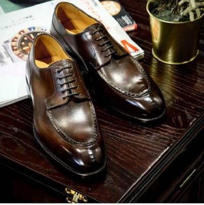 Handmade Brown Leather Shoes, Luxury Bespoke Dress Shoes, Lace Up Shoes Men