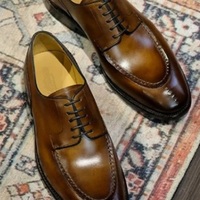 Handmade Tan Leather Shoes, Luxury Bespoke Dress Shoes, Lace Up Shoes Men - Thumbnail 1