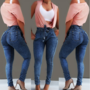 Women Slim Stretch High Waist Jeans-1