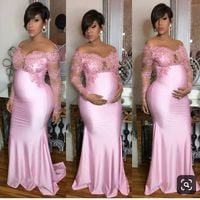 Pregnant Prom Dress, Sexy Prom Dress, Pink Long Prom Dress,511 - Thumbnail 1