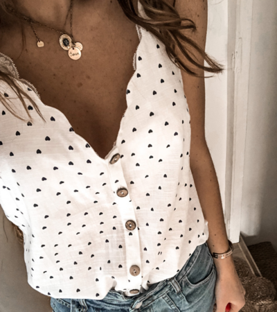 Casual V-Neck Sling Tops