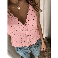 Casual V-Neck Sling Tops - Thumbnail 1