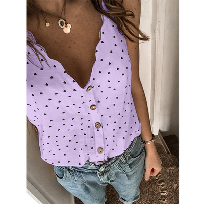 Casual v-neck sling tops