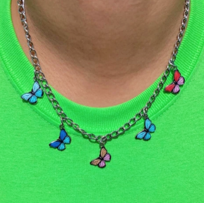 Free Shipping-COLOURFUL BUTTERFLIES NECKLACE