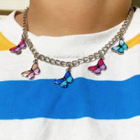 Free Shipping-COLOURFUL BUTTERFLIES NECKLACE - Thumbnail 2