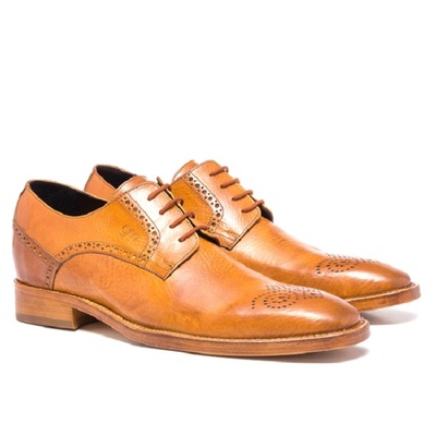 Men’s new handmade nippon full grain cognac shoes - Thumbnail 2