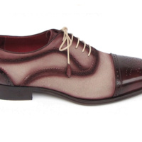 Men’s New Handmade Suede Calfskin Cap Toe Brogues / Beige Shoes - Thumbnail 1