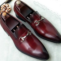 NEW Handmade Men’s Burgundy Shoes, Men’s New Leather Loafer Slip On Brogue Shoes - Thumbnail 4