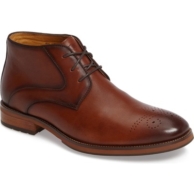 Handmade men’s brown charming chukka boot features sleek full-grain leather and a cushioned footbed - Thumbnail 1