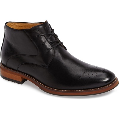 Handmade men’s black charming chukka boot features sleek full-grain leather and a cushioned footbed - Thumbnail 3