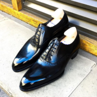 New Handmade Black oxford Leather Shoes, Men Formal Cap Toe Dress Tuxedo Shoes - Thumbnail 3