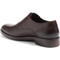 Handmade Men's Dark Brown Monk Strap Dress/Formal Leather Shoes - Thumbnail 2