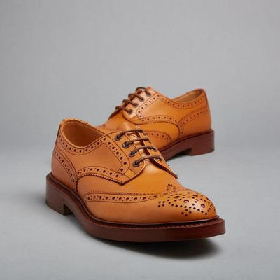 Handmade new oxfords tan brown wingtip brogue leather lace up shoes