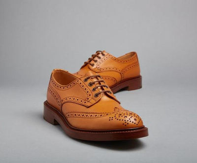 Handmade New Oxfords Tan Brown Wingtip Brogue Leather Lace Up Shoes