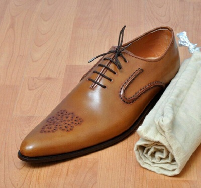 Handmade Men's Brown Brogues Dress/Formal Oxford Leather Shoes