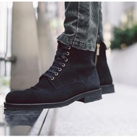 Handmade Men Leather Boots, Suede Leather Boot For , Crepe Sole Zip Boot - Thumbnail 1